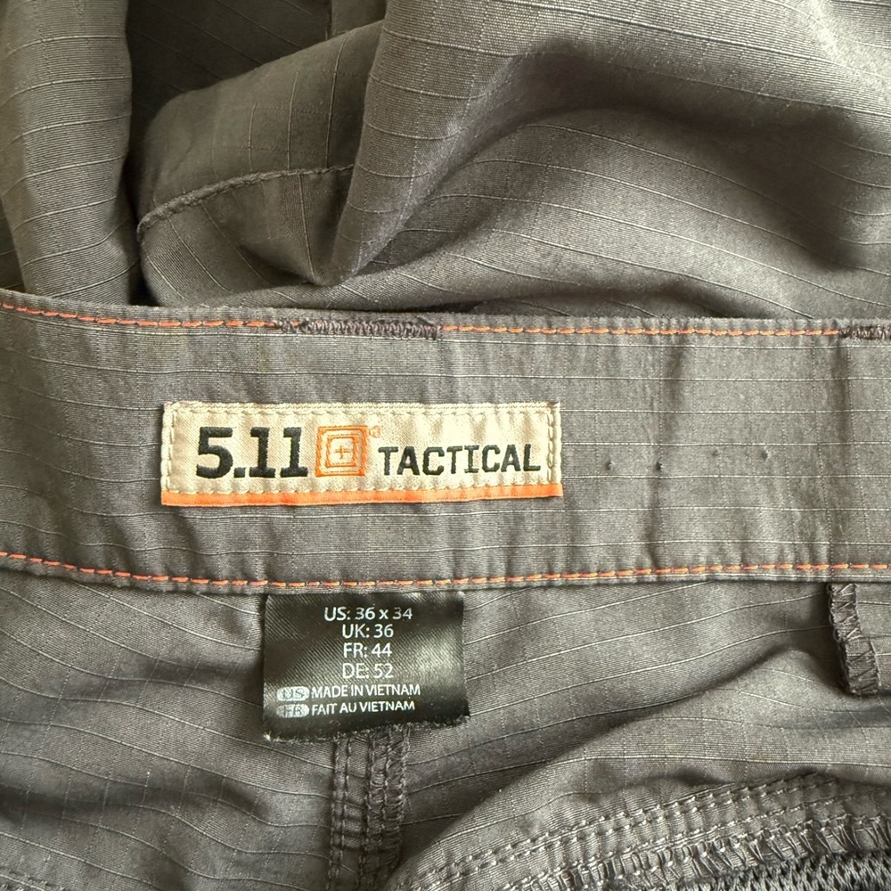 Men’s 5.11 Fast-Tac Charcoal Gray Tactical Cargo Pants - Picture 5 of 6
